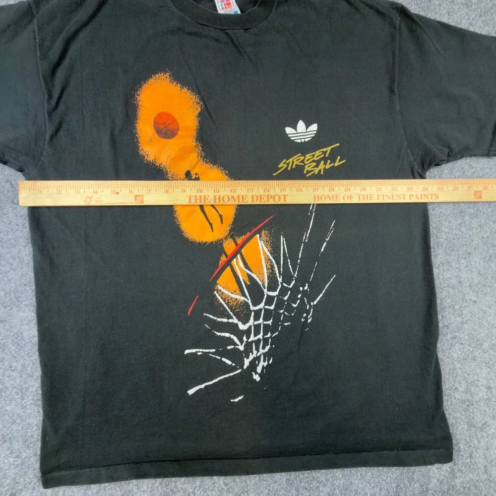 Vintage Adidas Streetball T Shirt Mens XL Black Single Stitch Made in USA 90s